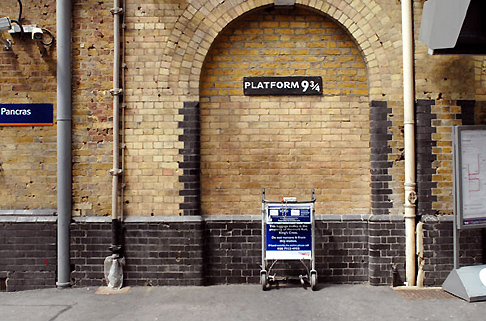 Platform 9 3/4, King's Cross Station, London.